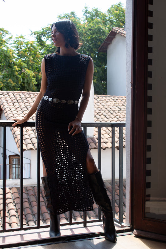 VESTIDO LARGO CLEOPATRA NEGRO