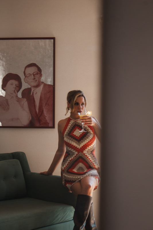 VESTIDO CORTO VENECIA ANARANJADO